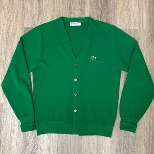 VINTAGE LACOSTE IZOD CARDIGAN (GREEN) (SMALL)